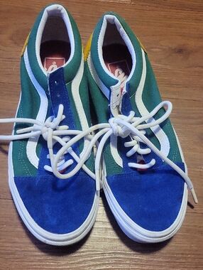 Vans Old Skool Sneakers in Blue, Green & Yellow